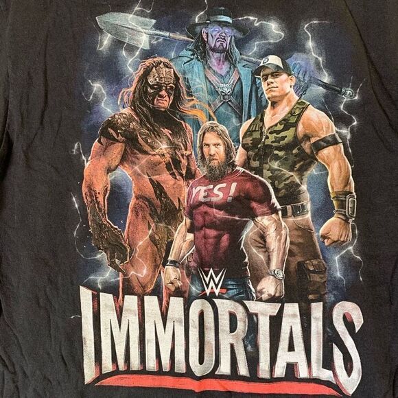 WWE Men’s Size Large Immortals Graphic Game T Shirt Black Short Sleeve Casual - Picture 2 of 8